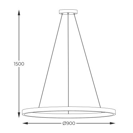 Zuma Line - Lámpara LED colgante LED/40W/230V 3000/4000/6000K diá. 90 cm negro