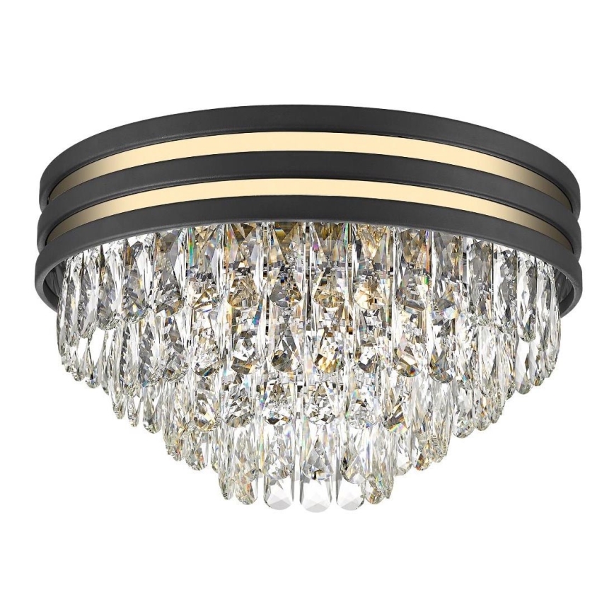Zuma Line - Plafón de cristal 5xE14/40W/230V negro