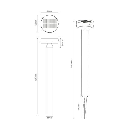 Zuma Line - Lámpara solar LED con sensor de movimiento y crepuscular LED/4,5W/2000 mAh IP44 negro
