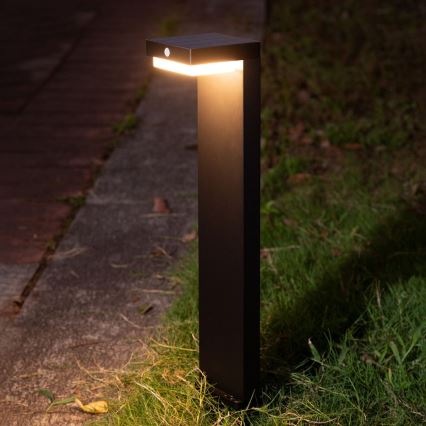 Zuma Line - Lámpara solar LED con sensor de movimiento y crepúsculo LED/4,5W/2000 mAh IP44 negra