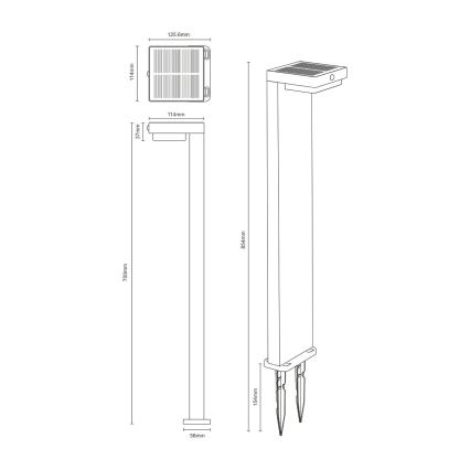 Zuma Line - Lámpara solar LED con sensor de movimiento y crepúsculo LED/4,5W/2000 mAh IP44 negra