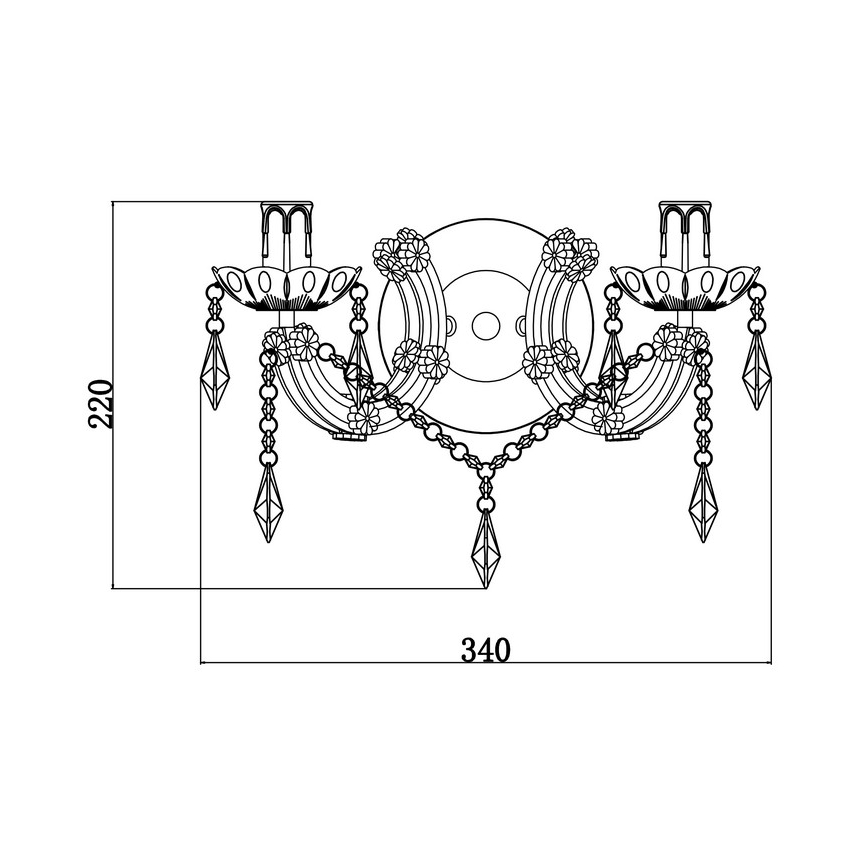 Zuma Line - Lámpara de pared 2xE14/40W/230V negra