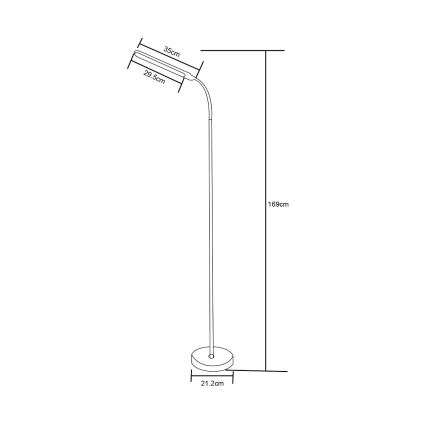 Zuma Line - Lámpara de pie LED regulable LED/10W/230V 3000/4500/6500K negro