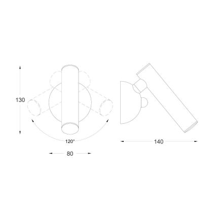 Zuma Line - Foco LED de pared LED/5W/230V negro
