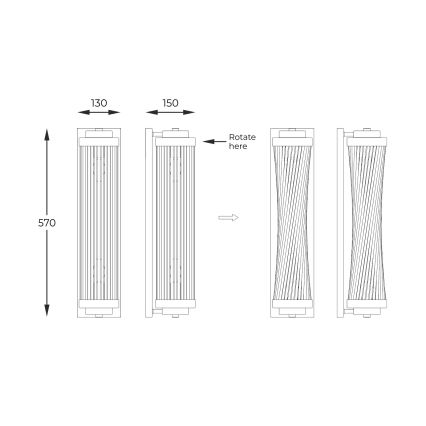 Zuma Line - Aplique 2xE14/60W/230V dorado