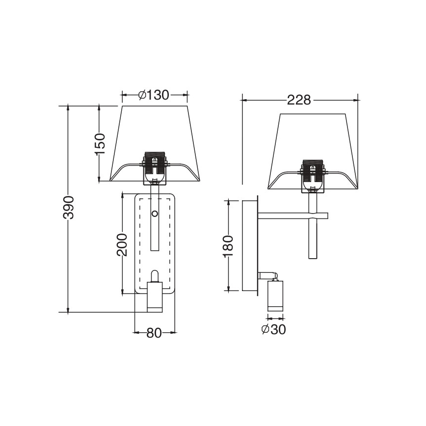 Zuma Line - Lámpara de pared LED 1xE27/40W/230V + LED/2,5W latón/blanco