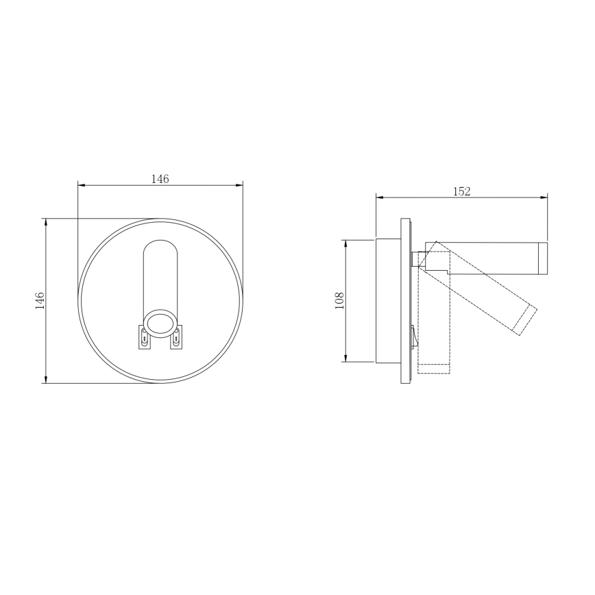 Zuma Line - Aplique de pared tipo foco LED/5,5W/230V 4000K + LED/2,5W 3000K negro