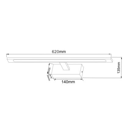 Zuma Line - Iluminación LED para espejos de baño LED/20W/230V 62 cm IP44 dorado