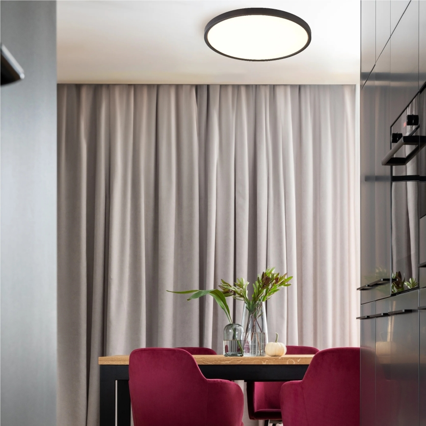 Zuma Line - Lámpara de techo LED/42W/230V 3000/4000/6000K, diámetro 50 cm, negra